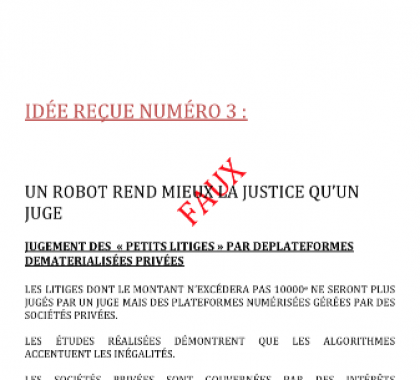 PROJET DE LOI DE RÉFORME DE LA JUSTICE : CONFIER LES LITIGES INFÉRIEURS À UN CERTAIN MONTANT À DES PLATEFORMES NUMÉRISÉES GÉRÉES PAR DES SOCIÉTÉS PRIVÉES